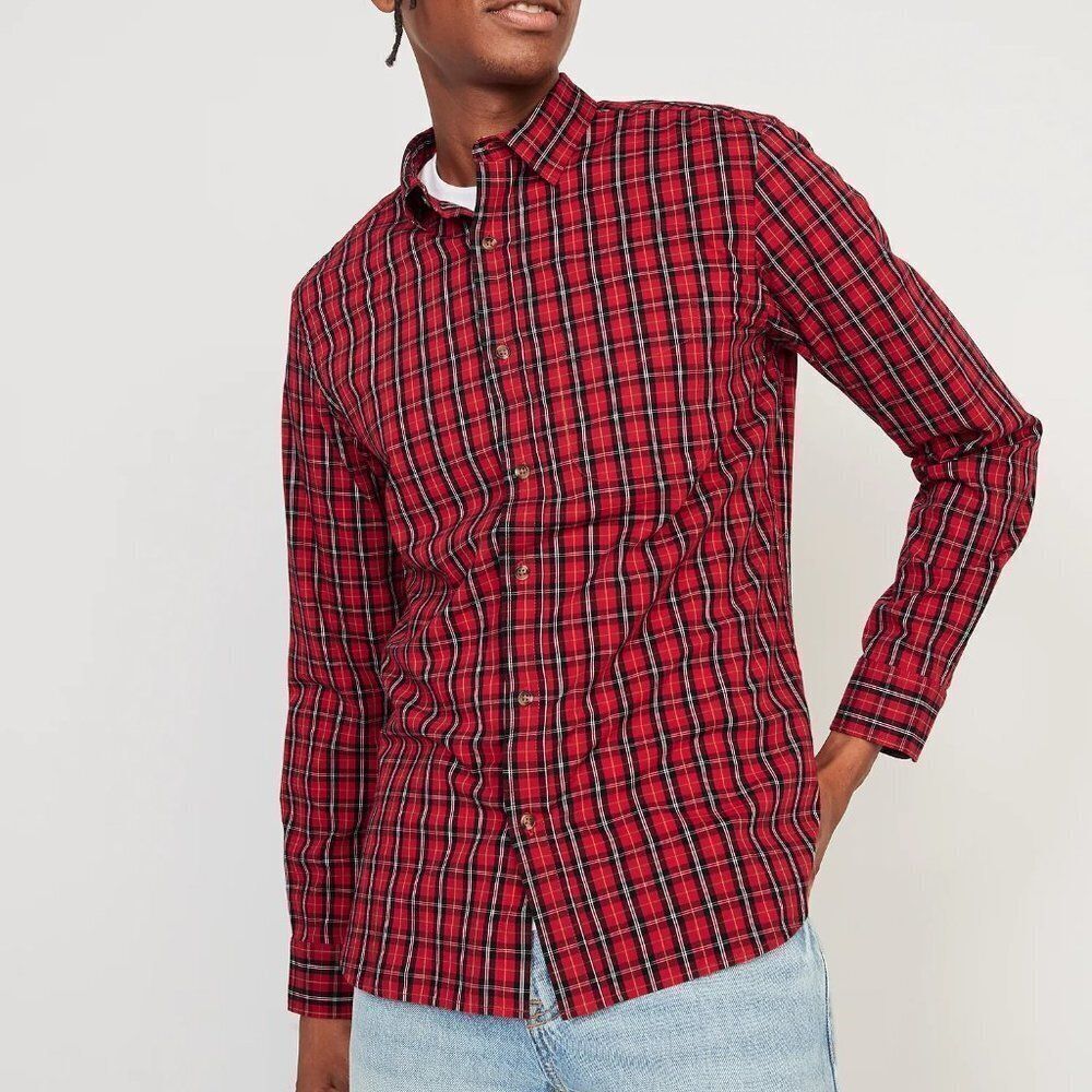 Old Navy‎ Men Cotton Shirt Slim-Fit Built-In Flex XL